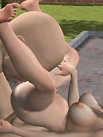 Porn 3D adventures of a forest giant in the town